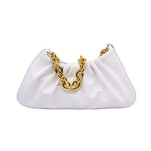 zengmei shoulder bag, designer bag, saddle purse for women female girl 15-white gold chain