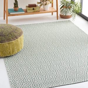 MARTHA STEWART Collection by SAFAVIEH 4' x 6' Green/Ivory MSR484Y Contemporary Geometric Cotton Area Rug
