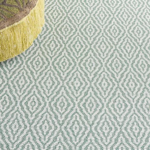MARTHA STEWART Collection by SAFAVIEH 4' x 6' Green/Ivory MSR484Y Contemporary Geometric Cotton Area Rug