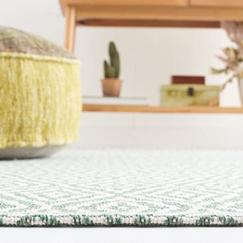 MARTHA STEWART Collection by SAFAVIEH 4' x 6' Green/Ivory MSR484Y Contemporary Geometric Cotton Area Rug