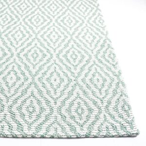 MARTHA STEWART Collection by SAFAVIEH 4' x 6' Green/Ivory MSR484Y Contemporary Geometric Cotton Area Rug