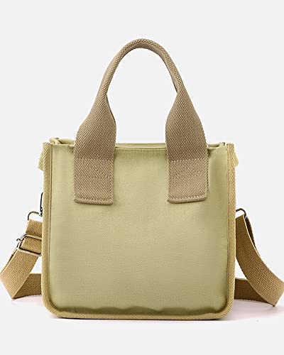 Women Canvas Tote Bag Classic Small Square Crossbody Bag Shoulder Bag for Work School