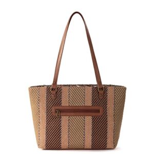 Sakroots Metro Tote Bag Fabric, Large & Roomy with Zip Closure, Sustainable & Durable Design, Sienna Spirit Desert Woven