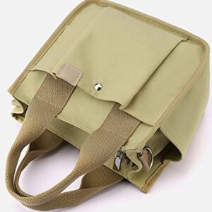 Women Canvas Tote Bag Classic Small Square Crossbody Bag Satchel Shoulder Bag Hobo Bag for Work School Travel