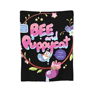 Bee and Puppycat Soft Warm Flannel Fleece Blanket All Season Throw Blankets for Bed Couch Living Room 50"x40"