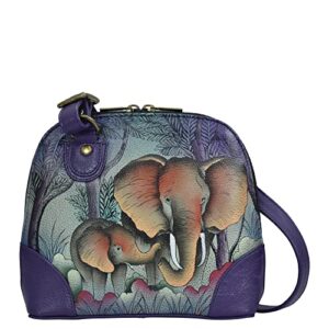 anna by anuschka small multi compartment zip-around organizer, elephant family
