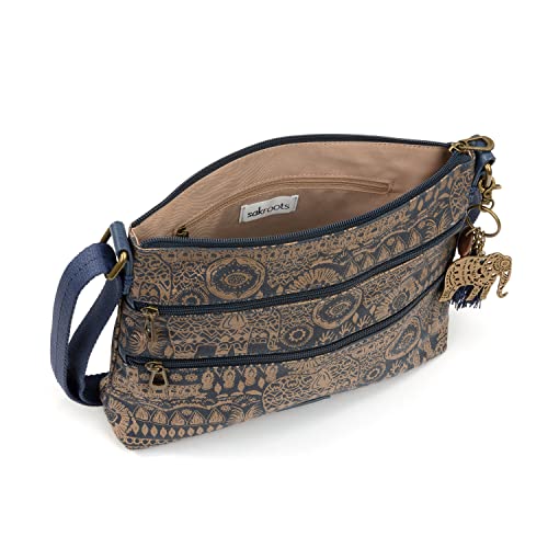 Sakroots Womens Artist Circle Crossbody in Coated Canvas, Multifunctional Purse With Adjustable Strap & Zipper P Cross Body Handbag, Bronze Batik World, One Size US