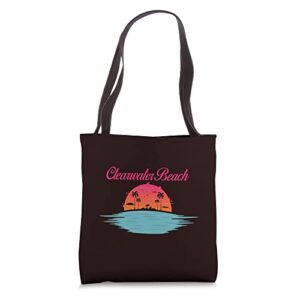 clearwater beach white sand florida holiday travel vacation tote bag