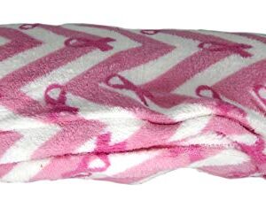 Pink Ribbon Breast Cancer Plush Throw Blanket