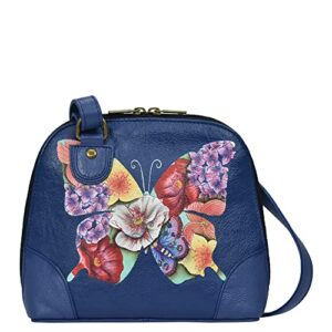 anna by anuschka small multi compartment zip-around organizer, butterfly mosaic