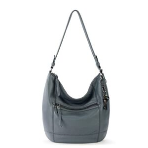 the sak womens leather, & silhouette, sequoia hobo bag in leather soft slouchy silhouette timeless elevated design, dusty blue, one size us