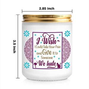 Warming Gifts for Patients, Get Well Soon Gifts for Women Men, Take Your Pain Scented Soy Candle, Feel Better, After Surgery Gifts for Him, Her, Friends, Lavender Scented Candles