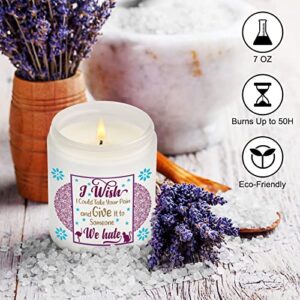 Warming Gifts for Patients, Get Well Soon Gifts for Women Men, Take Your Pain Scented Soy Candle, Feel Better, After Surgery Gifts for Him, Her, Friends, Lavender Scented Candles