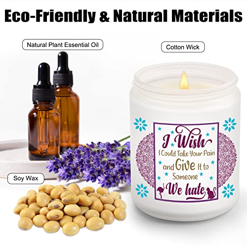 Warming Gifts for Patients, Get Well Soon Gifts for Women Men, Take Your Pain Scented Soy Candle, Feel Better, After Surgery Gifts for Him, Her, Friends, Lavender Scented Candles