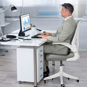 Modoway Desk Chairs with Wheels and Arms Ergonomic Mesh Office Chair with 300LBS Capacity (Grey-1Unit)