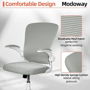 Modoway Desk Chairs with Wheels and Arms Ergonomic Mesh Office Chair with 300LBS Capacity (Grey-1Unit)