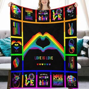 lgbt blanket gay pride throw rainbow lgbt colorful flannel soft warm blankets lightweight fuzzy plush for men women lgbt gifts 40″x50″