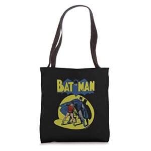 dc comics batman vintage batman & robin spotlight comic tote bag