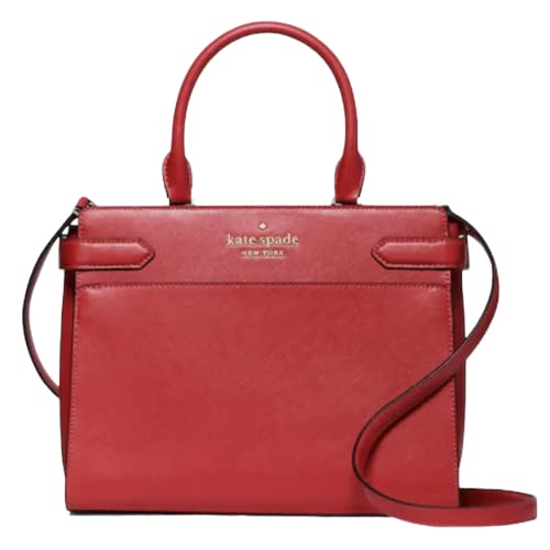 KATE SPADE NEW YORK STACI MEDIUM SATCHEL SHOULDER TOTE BAG IN RED CURRANT