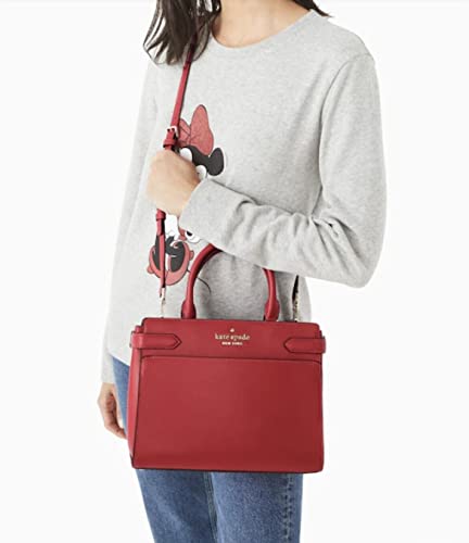 KATE SPADE NEW YORK STACI MEDIUM SATCHEL SHOULDER TOTE BAG IN RED CURRANT