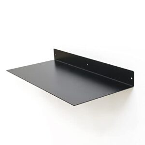 floating shelf wall mounted (11 inch x 24 inch) heavy duty industrial modern steel, black