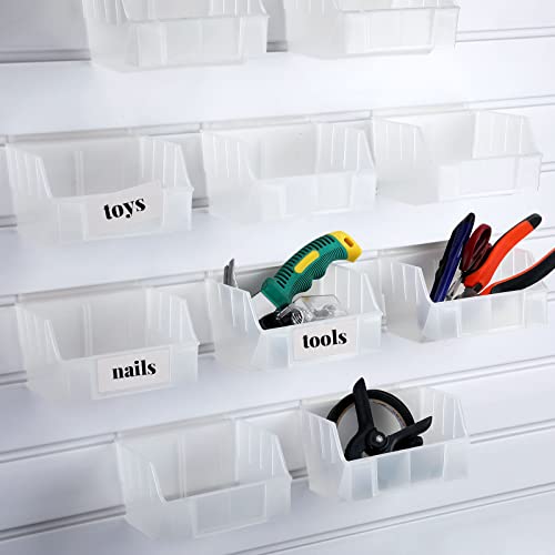 Plastic Slatwall Storage Bins Clear Hanging Stacking Containers Small Stackable Storage Bins for PVC Slatwall Accessories for Hardware Tool Storage Organizing(10 Pieces)