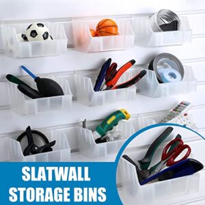 Plastic Slatwall Storage Bins Clear Hanging Stacking Containers Small Stackable Storage Bins for PVC Slatwall Accessories for Hardware Tool Storage Organizing(10 Pieces)