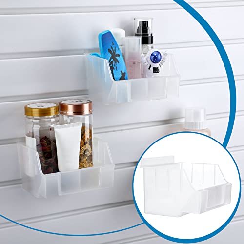 Plastic Slatwall Storage Bins Clear Hanging Stacking Containers Small Stackable Storage Bins for PVC Slatwall Accessories for Hardware Tool Storage Organizing(10 Pieces)