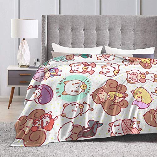 Bee-and-Puppycat Fashion Decke Ultra Soft Throw Blanket Bed Flannel Fleece All Season Light Weight Living Room/Bedroom Warm Blanket for Children Teenagers Adults