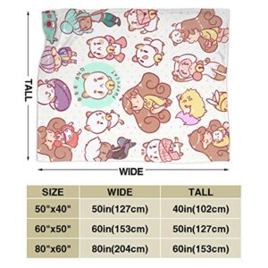 Bee-and-Puppycat Fashion Decke Ultra Soft Throw Blanket Bed Flannel Fleece All Season Light Weight Living Room/Bedroom Warm Blanket for Children Teenagers Adults