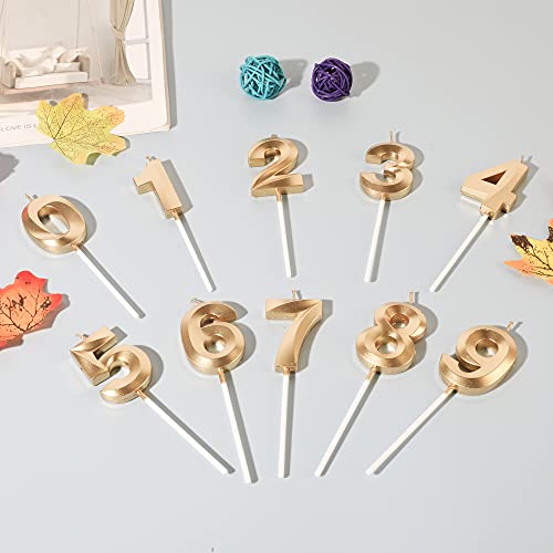 Gold 34th & 43rd Birthday Candles for Cakes, Number 34 43 Candle Cake Topper for Party Anniversary Wedding Celebration Decoration