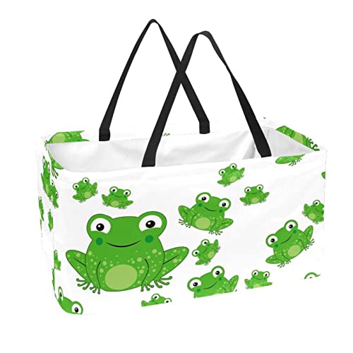 RATGDN Large Rectangular Baskets for Storage, Cute Frog Pattern Closet Storage Bins Organizing Baskets