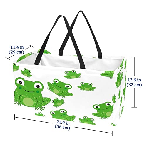 RATGDN Large Rectangular Baskets for Storage, Cute Frog Pattern Closet Storage Bins Organizing Baskets