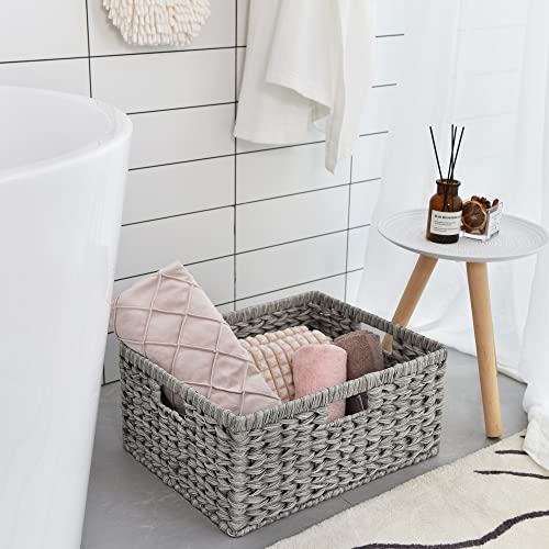 GRANNY SAYS Bundle of 3 Sets Wicker Storage Baskets for Organizing Pantry