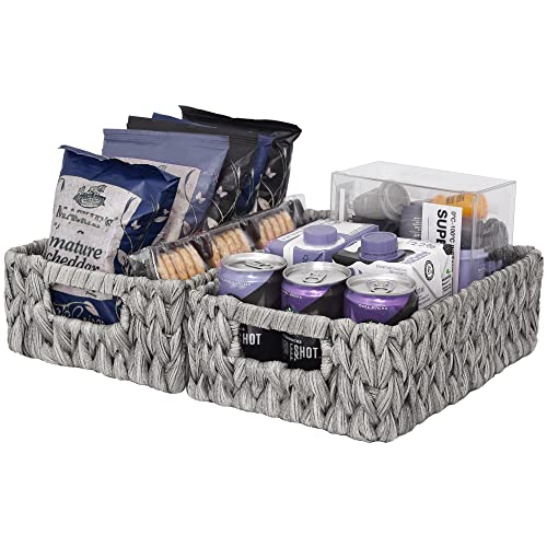 GRANNY SAYS Bundle of 3 Sets Wicker Storage Baskets for Organizing Pantry