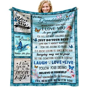 vxdrzgt to my granddaughter blanket for mothers day – granddaughter gifts from grandma – birthday gifts for granddaughter – grandaughter gift cozy & soft flannel throw blanket 60 x 50 inch