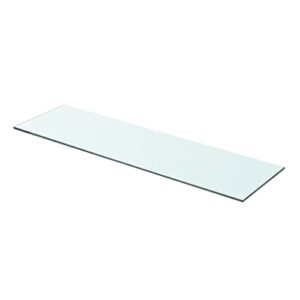 golinpeilo tempered glass shelf panel glass clear, floating glass shelves, 0.3″ thick wall mount glass support plate for shower bathroom home office display 27.6″ x 7.9″