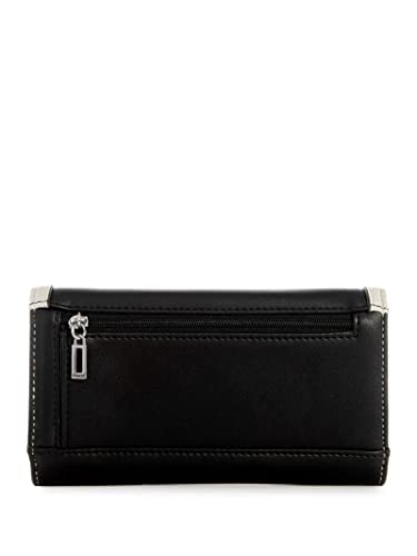 GUESS Factory Women's Milena Color-Block Slim Clutch Black Wallet