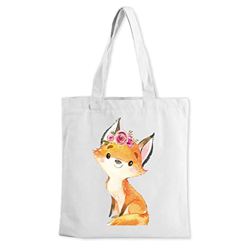 Stravel Women Shoulder Bags Fashion Cute Fox Female Handbag Canvas Shopping Casual Large Ladies Travel Totes Bags