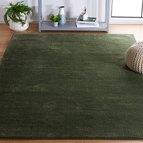 Safavieh Revive Collection 6'7" x 6'7" Square Green REV102Y Non-Shedding Solid Area Rug