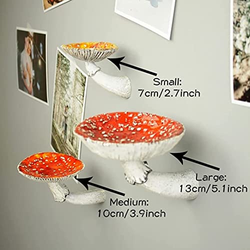 Jorzer Mushroom Hanging Shelf,Wall Floating Shelf Mushroom Shaped Resin Hanging Ornaments Home Decor Wall Storage Shelves for Bedroom, Living Room, Bathroom Floating Shelves