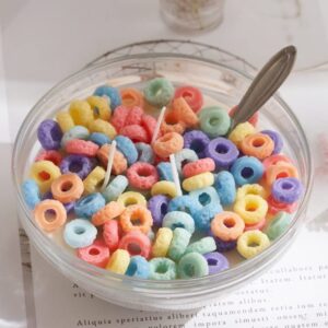 cereal candle vanilla candle food candles gifts for women food candles fruit loops ice cream candle soy wax vanilla scented cool cute candle aesthetic gifts valentines gifts (cereal bowl)