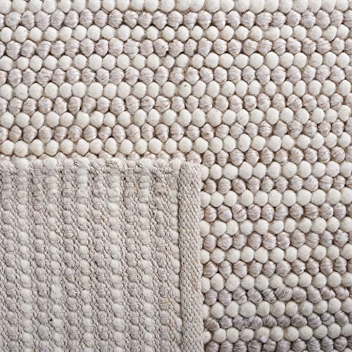 Safavieh Natura Collection 6' x 6' Square Ivory/Beige NAT220B Handmade Contemporary Farmhouse Boho Wool Area Rug