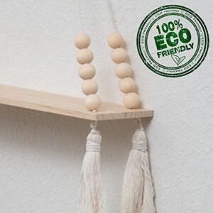 GeddStore Hanging Shelves for Wall (Set of 2), Lightweight Macrame Hanging Shelf, Cute Boho Shelves for Bedroom, Bathroom & Living Room, Ready to Hang