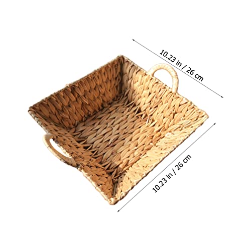 Zerodeko Straw Storage Basket Hyacinth Storage Basket with Handles Wicker Basket for Organizing Woven Box Cube Basket Bin Shelf Seagrass Weave Organizer for Nursery Organizing Toys