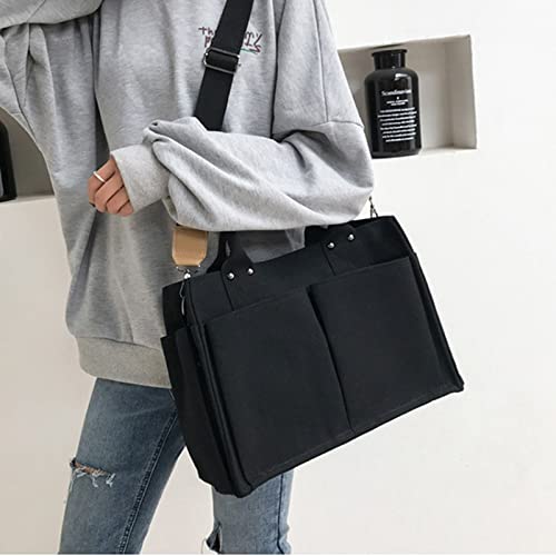 Yabeina Kail Women Canvas Tote Handbags Casual Shoulder Work Bag Crossbody Aesthetic Canvas Tote Bag Large Capacity Crossbody Bag