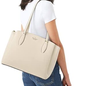 Kate Spade Monet Large Leather Triple Compartment Tote Shoulder Bag Purse Handbag (Light Sand)