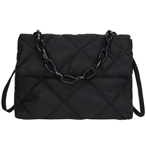 juoxeepy quilted crossbody bag for women nylon puffer shoulder bag lightweight quilted padding shoulder bag flap crossbody purse