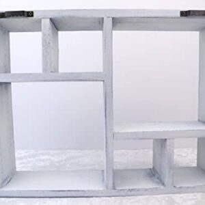 Shelf & Stone Mini Fossil & Crystal Display Shelf Parent (Rustic White)