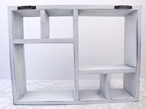 Shelf & Stone Mini Fossil & Crystal Display Shelf Parent (Rustic White)